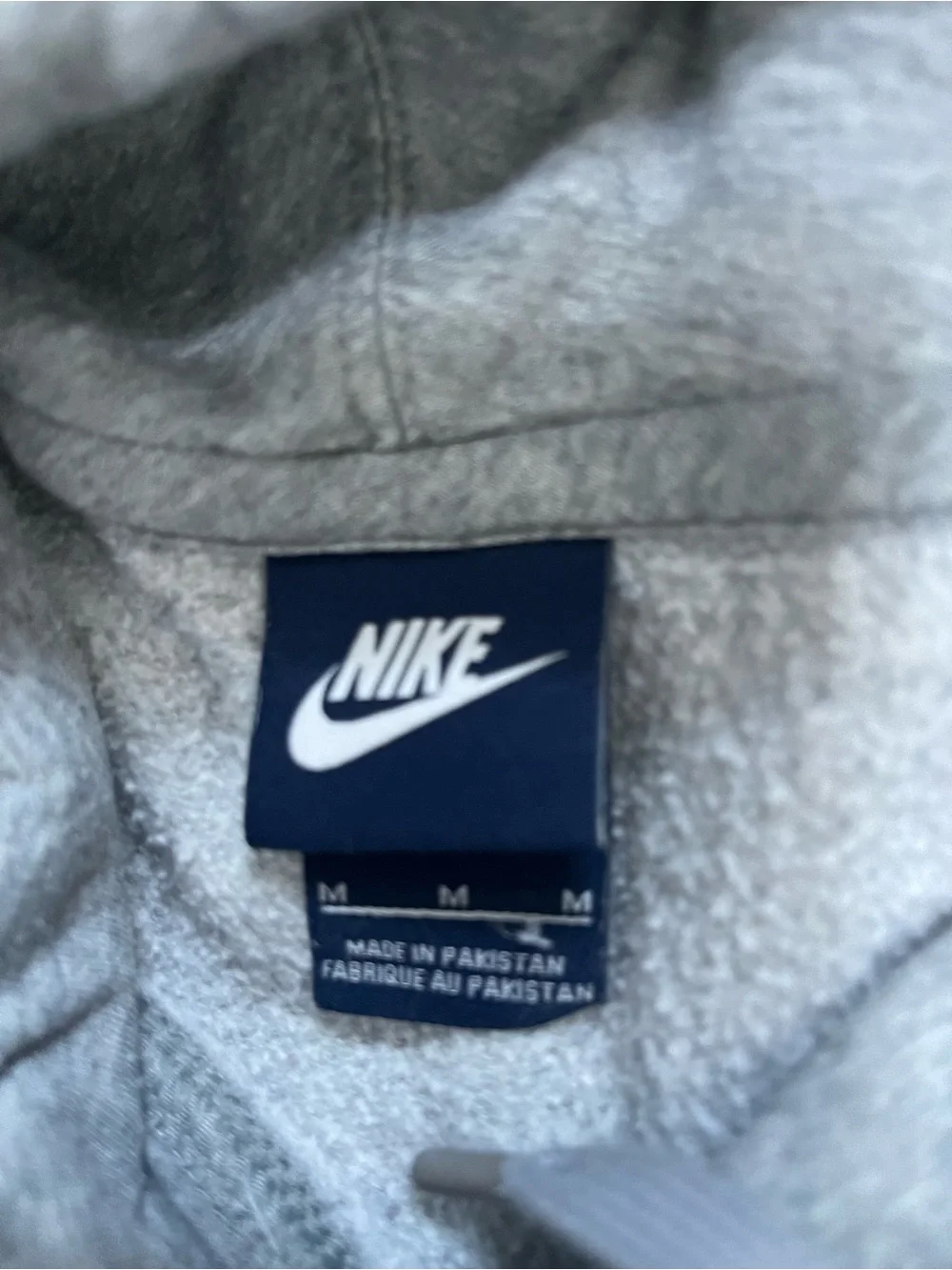 Nike Light Gray Funnel Neck Hoodie with Rose Gold Swoosh